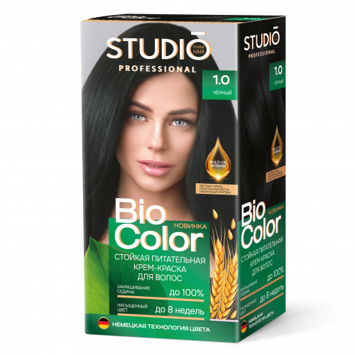 Крем-краска для волос Studio (Студио) Professional BIOcolor, тон 1.0 - Черный Крем-краска для волос Studio (Студио) Professional BIOcolor, тон 1.0 - Черный