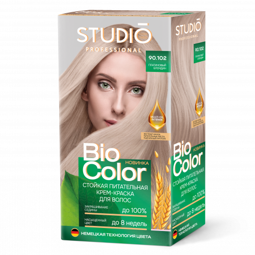 Крем-краска для волос Studio (Студио) Professional BIOcolor, тон 90.102 - Платиновый блондин Крем-краска для волос Studio (Студио) Professional BIOcolor, тон 90.102 - Платиновый блондин