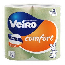 Туалетная бумага Veiro (Вейро) Comfort, цвет белый, 2-х слойная, 4 шт Туалетная бумага Veiro (Вейро) Comfort, цвет белый, 2-х слойная, 4 шт