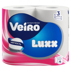Туалетная бумага Veiro (Вейро) Luxoria, цвет белый, 3-х слойная, 4 шт Туалетная бумага Veiro (Вейро) Luxoria, цвет белый, 3-х слойная, 4 шт