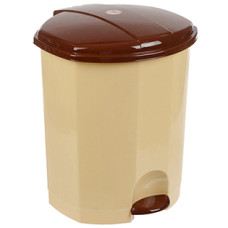 Ведро для мусора с педалью пластмассовое в комплекте с внутренним ведром, 18 л, (цвет бежево-коричневый)