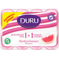 Туалетное мыло Duru (Дуру) Увлажняющий крем и Розовый грейпфрут 1+1, 4 шт*90 г