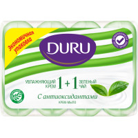 Туалетное мыло Duru (Дуру) Увлажняющий крем и Зеленый чай 1+1, 4 шт*90 г