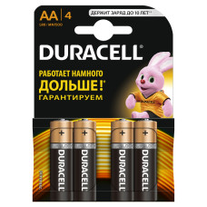 Батарейки алкалиновые Duracell (Дюраселл) Basic AA, 1,5V LR6 MN1500, 4 шт