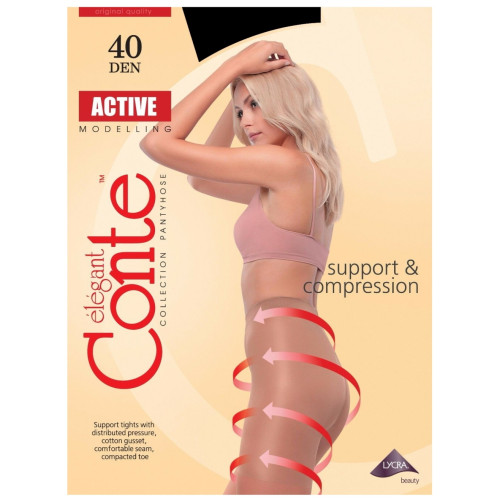 Колготки Conte Active (Конте Актив), Nero (черный), 40 den, 3 размер