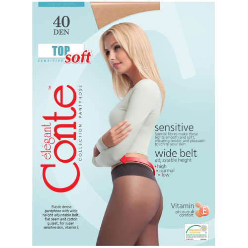 Колготки Conte Top Soft (Конте Топ Софт), Natural (телесный), 40 den, 3 размер