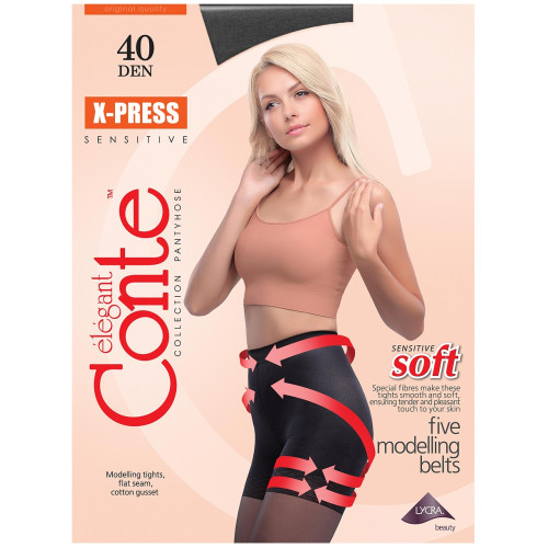 Колготки Conte X-Press (Конте Экспресс), Nero (черный), 40 den, 4 размер