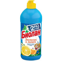 Средство для мытья посуды Биолан Апельсин и Лимон, 450 мл