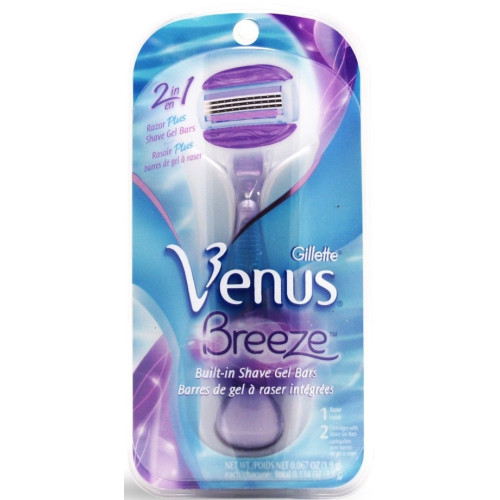 Станок женский для бритья Gillette Venus Breeze с 2-мя сменными кассетами