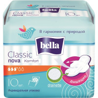 Гигиенические прокладки Bella (Белла) Nova Classiс Komfort, 3+ капли, 10 шт