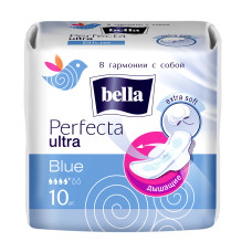 Гигиенические прокладки Bella Perfecta Ultra Blue (Белла Перфекта Ультра Блю) 4 капли, 10 шт
