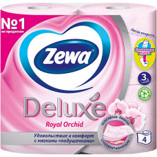 Туалетная бумага Zewa Deluxe (Зева Делюкс) Орхидея, 3-х слойная, 4 рулона