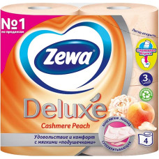 Туалетная бумага Zewa Deluxe (Зева Делюкс) Персик, 3-х слойная, 4 рулона