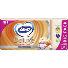 Туалетная бумага Zewa Deluxe (Зева Делюкс) Персик, 3-х слойная, 8 рулонов