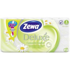 Туалетная бумага Zewa Deluxe (Зева Делюкс) Ромашка, 3-х слойная, 8 рулонов