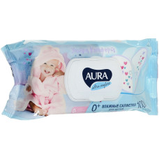 Детские влажные салфетки Aura (Аура) Ultra Comfort, с крышкой, 100 шт
