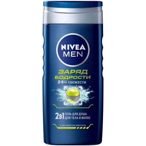 Гель для душа мужской Nivea (Нивея) Заряд бодрости 2в1, 250 мл