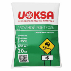 Противогололедный материал Uoksa (Уокса) Двойной Контроль до -25°, 20 кг