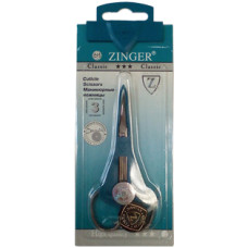 Ножницы маникюрные для удаления кутикулы с ручной заточкой Zinger (Зингер) серебряные, B-118-S-SH-Salon