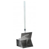 Совок для мусора металлический с крышкой-ловушкой 24х29 с деревянной ручкой