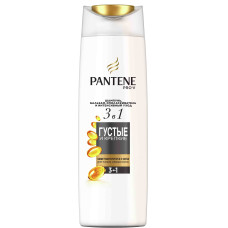 Шампунь для волос Pantene Pro-V Густые и крепкие 3 в 1, 360 мл