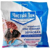 Приманка Чистый Дом, от крыс и мышей, зерновая, 200 г