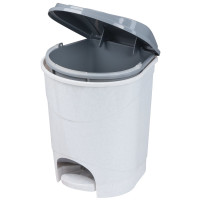 Ведро для мусора с педалью пластмассовое 11 л, в комплекте с внутренним ведром (мраморный)
