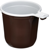 Чашка кофейная одноразовая, бело-коричневая, 200 мл, 50 шт