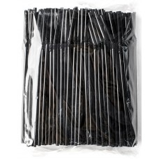 Трубочки для коктейлей с гофр. черные, 250 шт