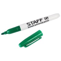 Маркер для доски STAFF, тонкий корпус, круглый наконечник 2,5 мм, цвет: зеленый