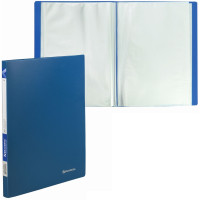 Папка Brauberg (Брауберг) Office, цвет синий, 0,5 мм, 20 вкладышей