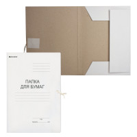 Папка для бумаг с завязками картонная Brauberg (Брауберг), плотность 280 г/м2, до 200 листов
