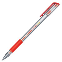 Ручка гелевая с грипом Staff (Стафф) Everyday GP-193, цвет красный, корпус прозрачный, узел 0,5 мм, линия 0,35 мм