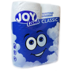Полотенце бумажное  Joy Land, 2-слойные, 2 рулона, (белый)