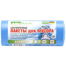 Мешки для мусора ПНД MirPack (МирПак) Extra, синие, 30 л, 12 мкм, 20 шт