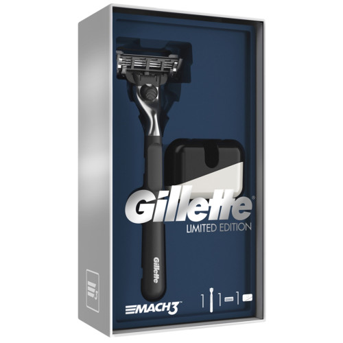 Подарочный набор Gillette (Джилет): Mach3 Бритва со сменной кассетой + подставка