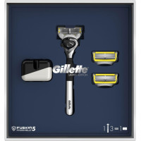 Подарочный набор Gillette Fusion Proshield (Джилет) Ограниченная серия: Бритва с 3 сменными кассетами и подставкой