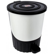 Ведро для мусора с педалью пластмассовое Сатурн, д28 см, h32,5 см, 14 л (белый)