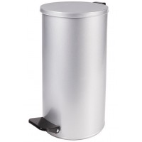 Ведро-контейнер для мусора с педалью Усиленное, кольцо под мешок, цвет серый, оцинкованная сталь, 30 л