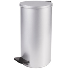 Ведро-контейнер для мусора с педалью Усиленное, кольцо под мешок, цвет серый, оцинкованная сталь, 30 л