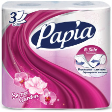 Туалетная бумага Papia (Папия) Секретный сад, 3-слойная, 4 рулона