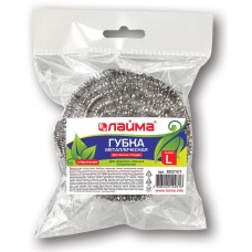 Губка (мочалка) для посуды металлическая Лайма, большая, спиральная, 50 г