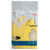 Перчатки хозяйственные резиновые Vileda (Виледа) Контракт, желтые, размер XL