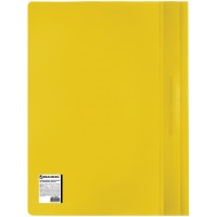 Скоросшиватель пластиковый Brauberg (Брауберг), желтый, А4, 130/180 мкм