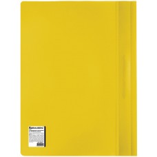 Скоросшиватель пластиковый Brauberg (Брауберг), желтый, А4, 130/180 мкм