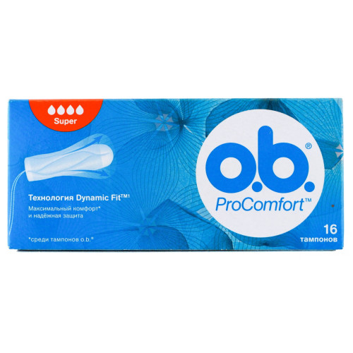 Тампоны O.b. Procomfort Super, 4 капли, 16 шт