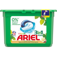 Гель для стирки в растворимых капсулах автомат Ariel Pods (Ариэль) Color Масло Ши, 15 шт*23,8 г