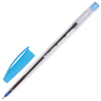 Ручка шариковая масляная Brauberg (Брауберг) Ice, цвет синий, корпус прозрачный, узел 0,6 мм, линия письма 0,3 мм
