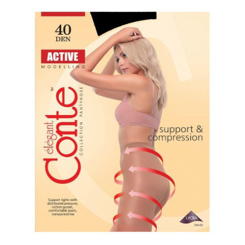 Колготки Conte (Конте) Active, Nero, 40 den, 5XL размер