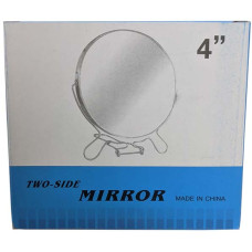 Зеркало железное круглое 9 см №4, 2-стороннее